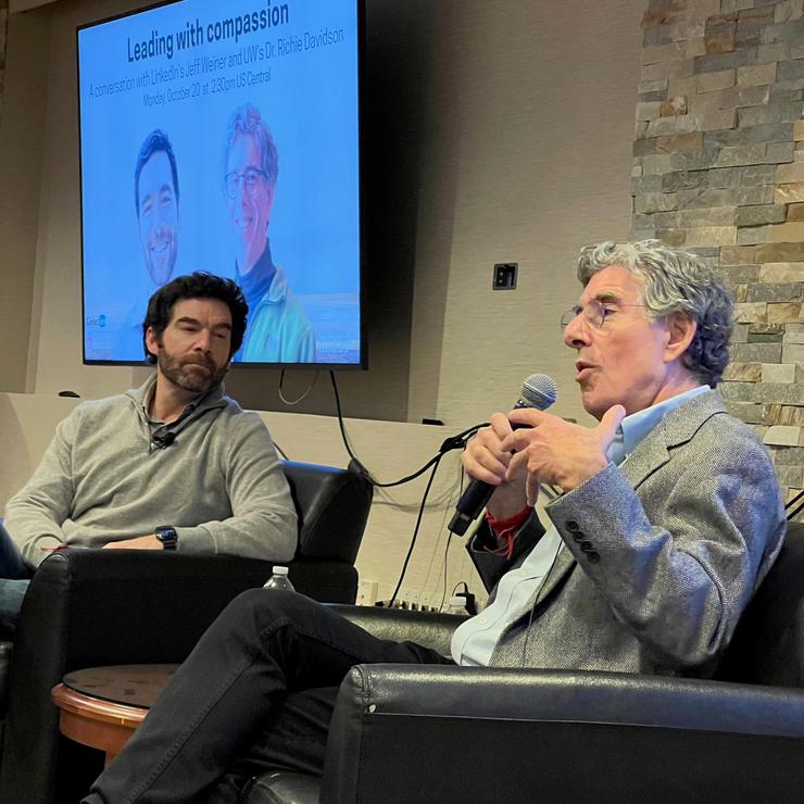 Jeff Weiner former CEO of Linked In and Richard Davidson at the Fireside Chat