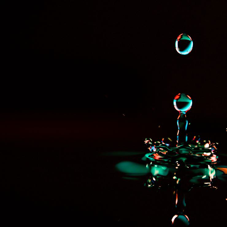 Water Splash On Black Background