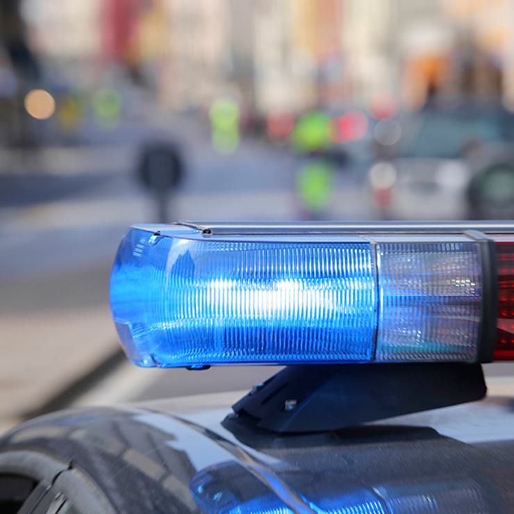 Close up of police car lights
